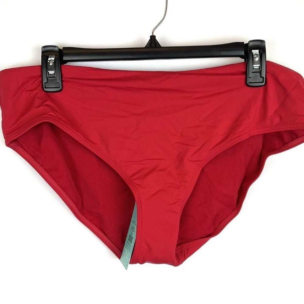 Sea Level Swim Women’s Mid Red Hipster Bikini Bottom Size 14